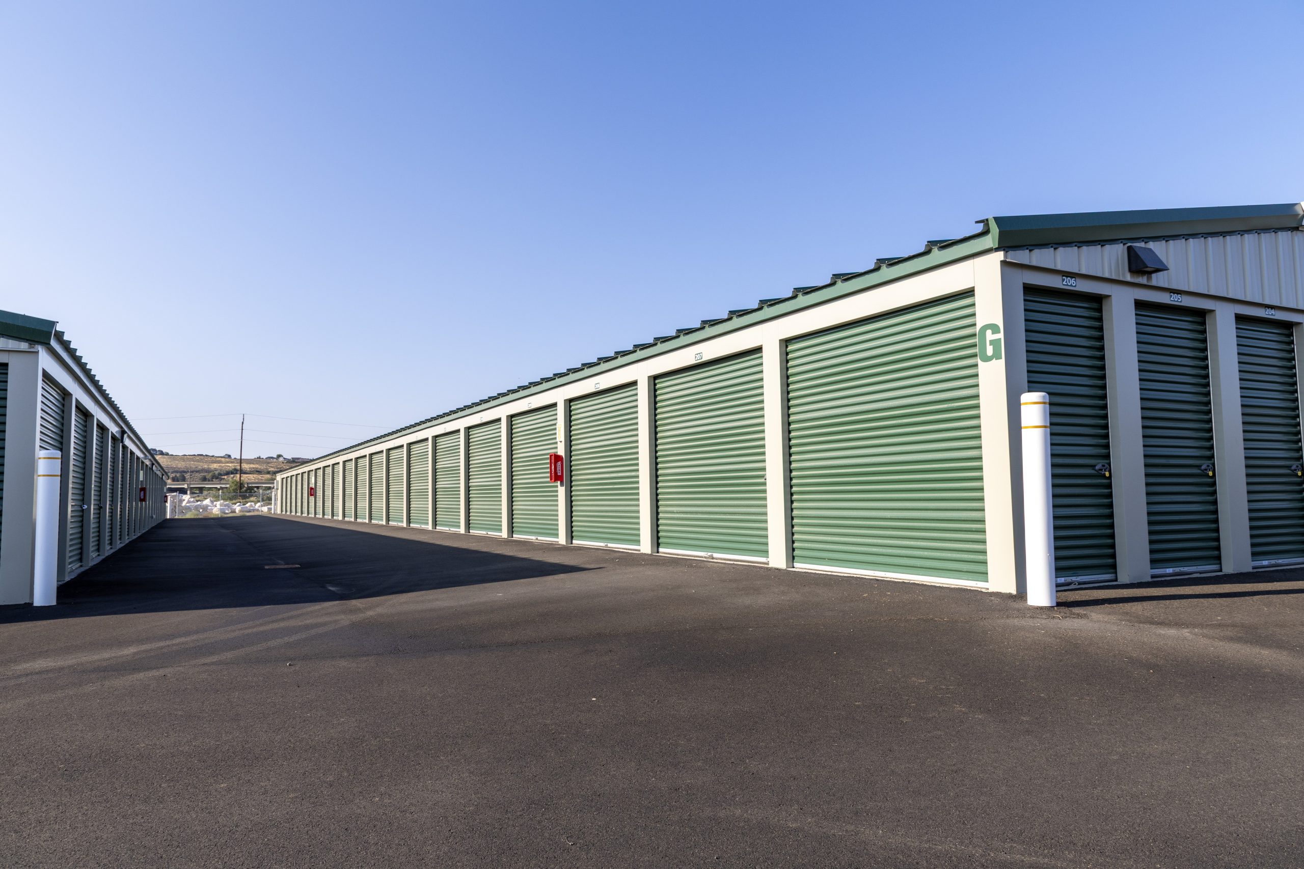 storage station photos of drive up units and a road